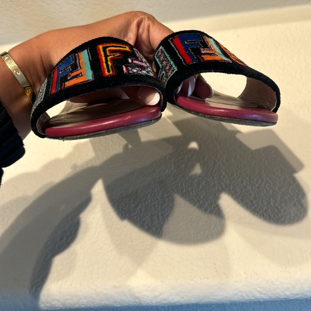 Fendi Multicolor Embroidered Slippers - Picture 6 of 6